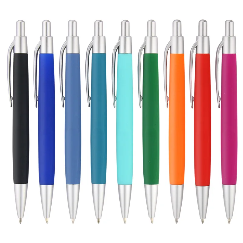 Retractable soft rubber sprayed sheraton hotel ball pen promotional gift plastic custom logo print pen