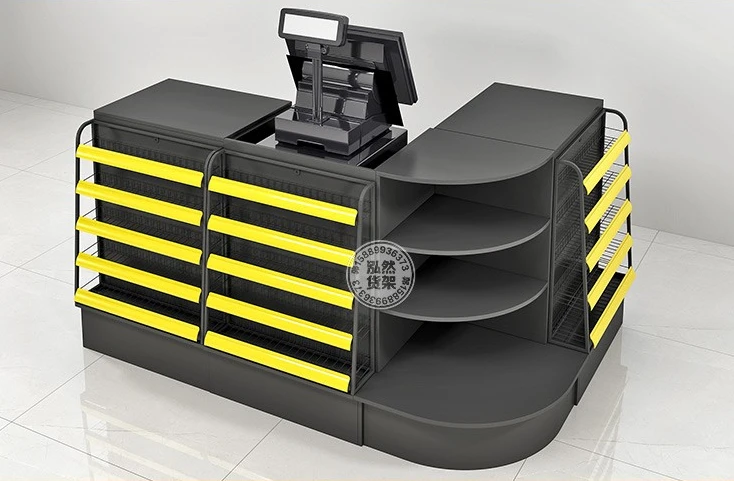 Современный магазин кассиров стол под заказ металлический OEM звеньевой нержавеющая сталь логотип цветной дизайн кассира