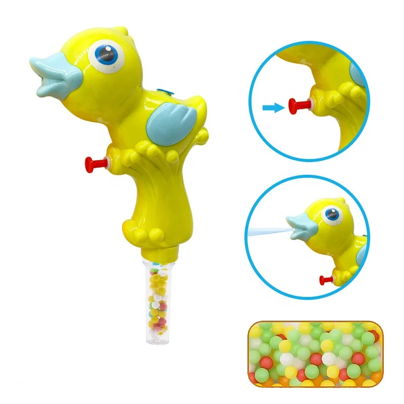 china wholesale plastic duck water gun kids empty candies with toys sweet