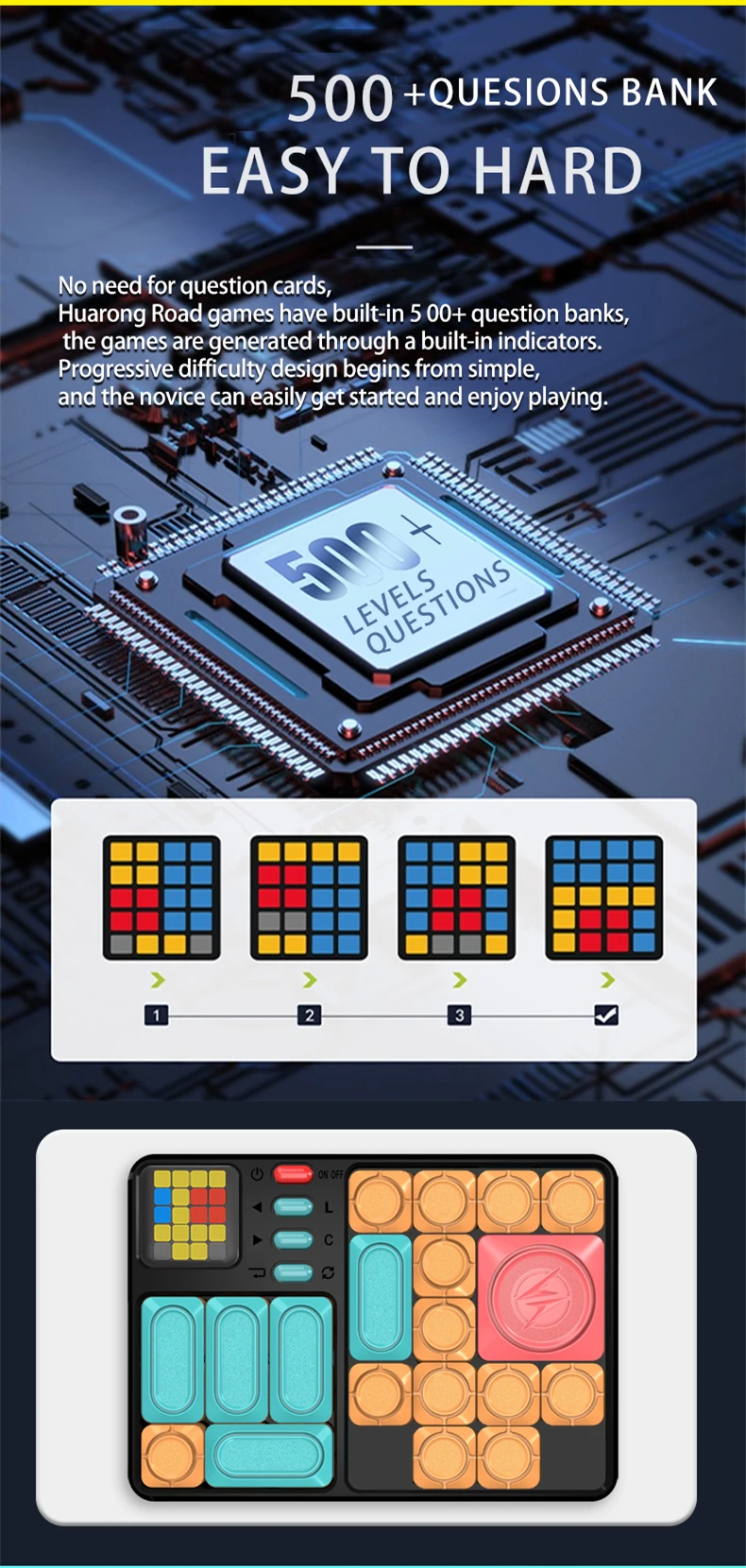 Super Maze Game Huarong Road Smart Sensor 500+Question Bank Brain Teaser Puzzles Interactive Handheld Toys for All Ages j