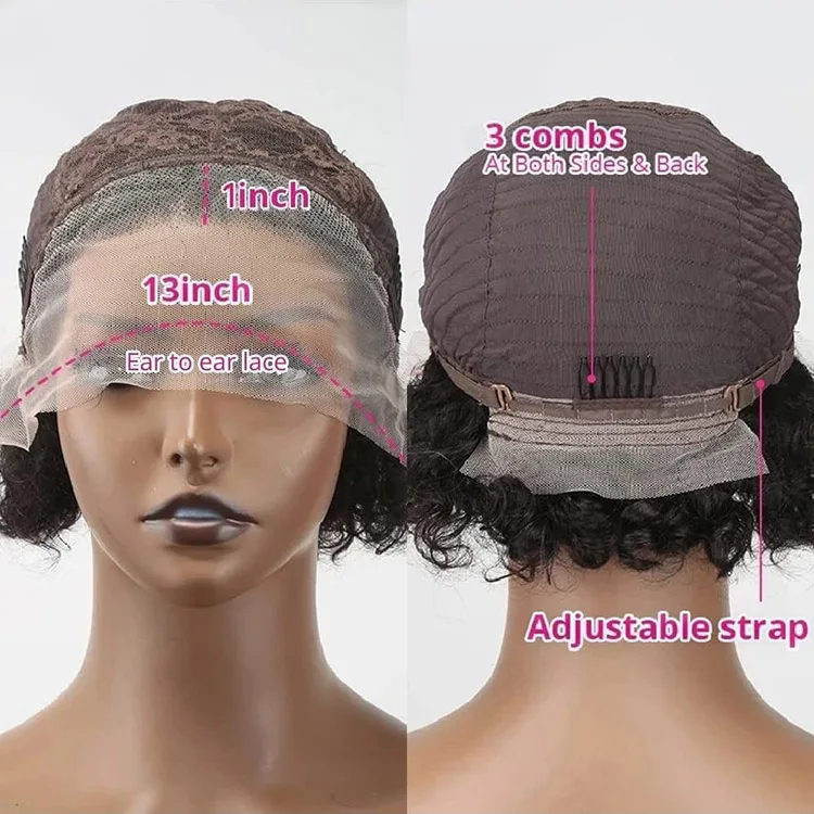 Cuticle Aligned Pixie Lace Wigs Virgin Hair Pixie Curls Short Lace Front Wig Pixie Cut Human Hair Wig