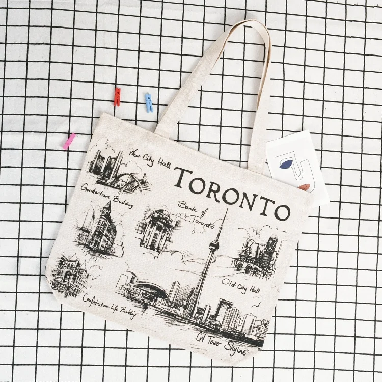 Классический узор органический хлопок холст тотализатор сумка однотонный цвет, делая для женщин