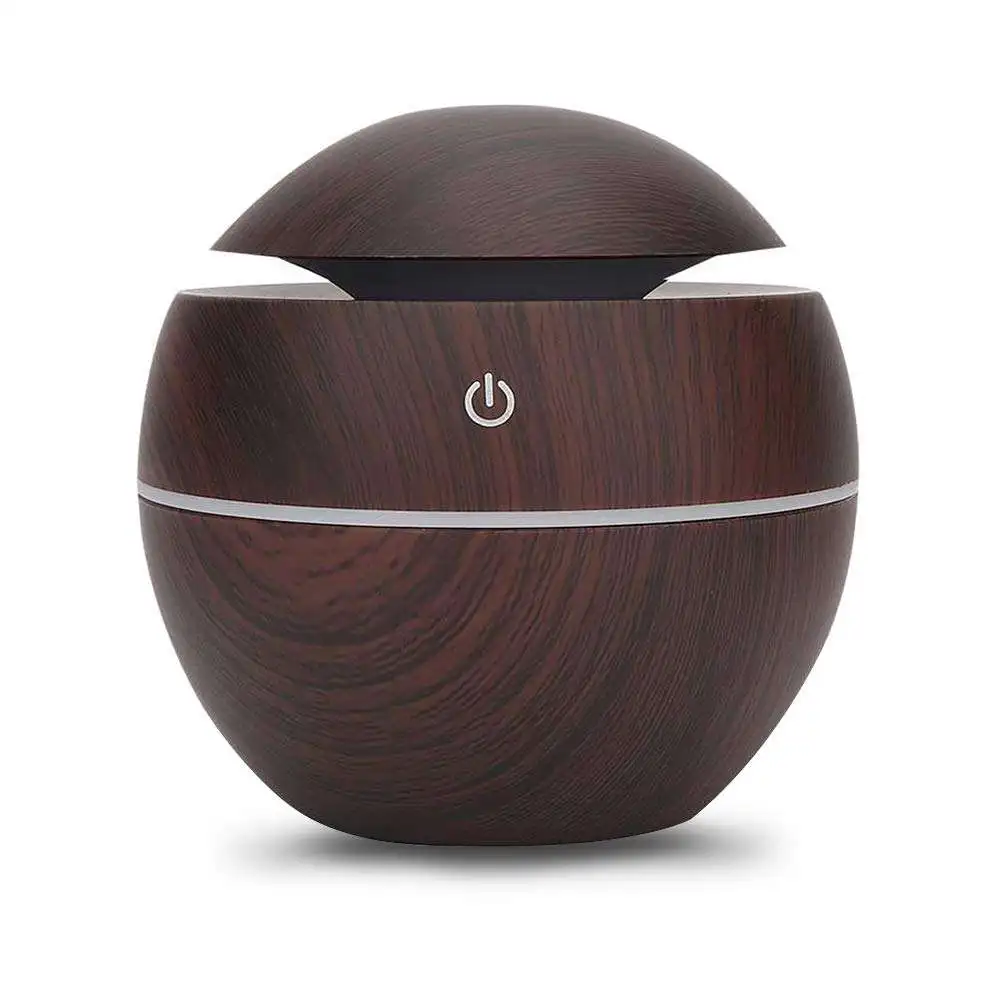 Air Innovations Portable Led Round Wood Grain 130ml Mini Humidifier Purifier Ultrasonic Aroma diffuser air humidifier