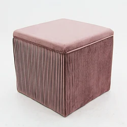 Home square velvet pouf ottoman square modern bedroom puff stool ottoman pouf