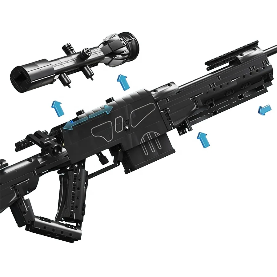 Creative Building Block Sets LV4 Sniper Rifle Toy Theme Assembled Features Shooting Game Bricks for Boy Kid