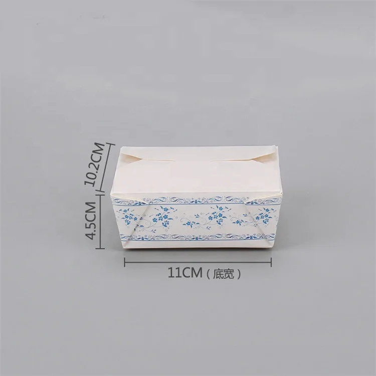 Custom logo food grade kraft paper take away rectangle paper pillow lunch box packaging