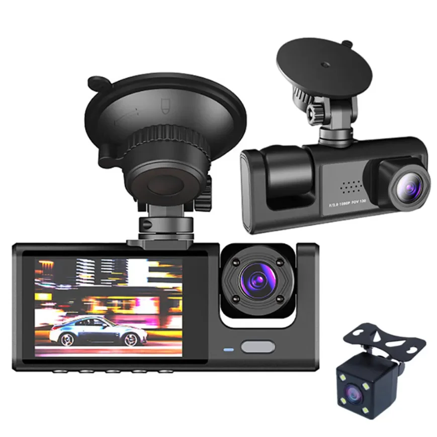 Популярная продажа 1080P Wi-Fi Автомобильная камера DVR 3 камеры тройной видеорегистратор парковочный монитор дорожный Регистратор