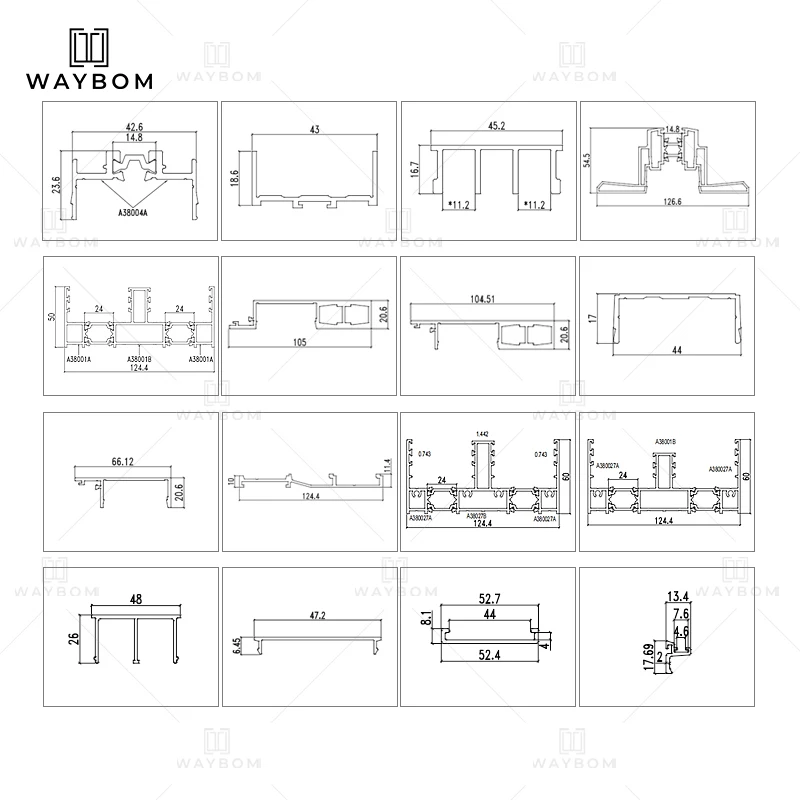 125 slim aluminium hidden track for sliding door aluminum profile double aluminum profile sliding door with tempered glass