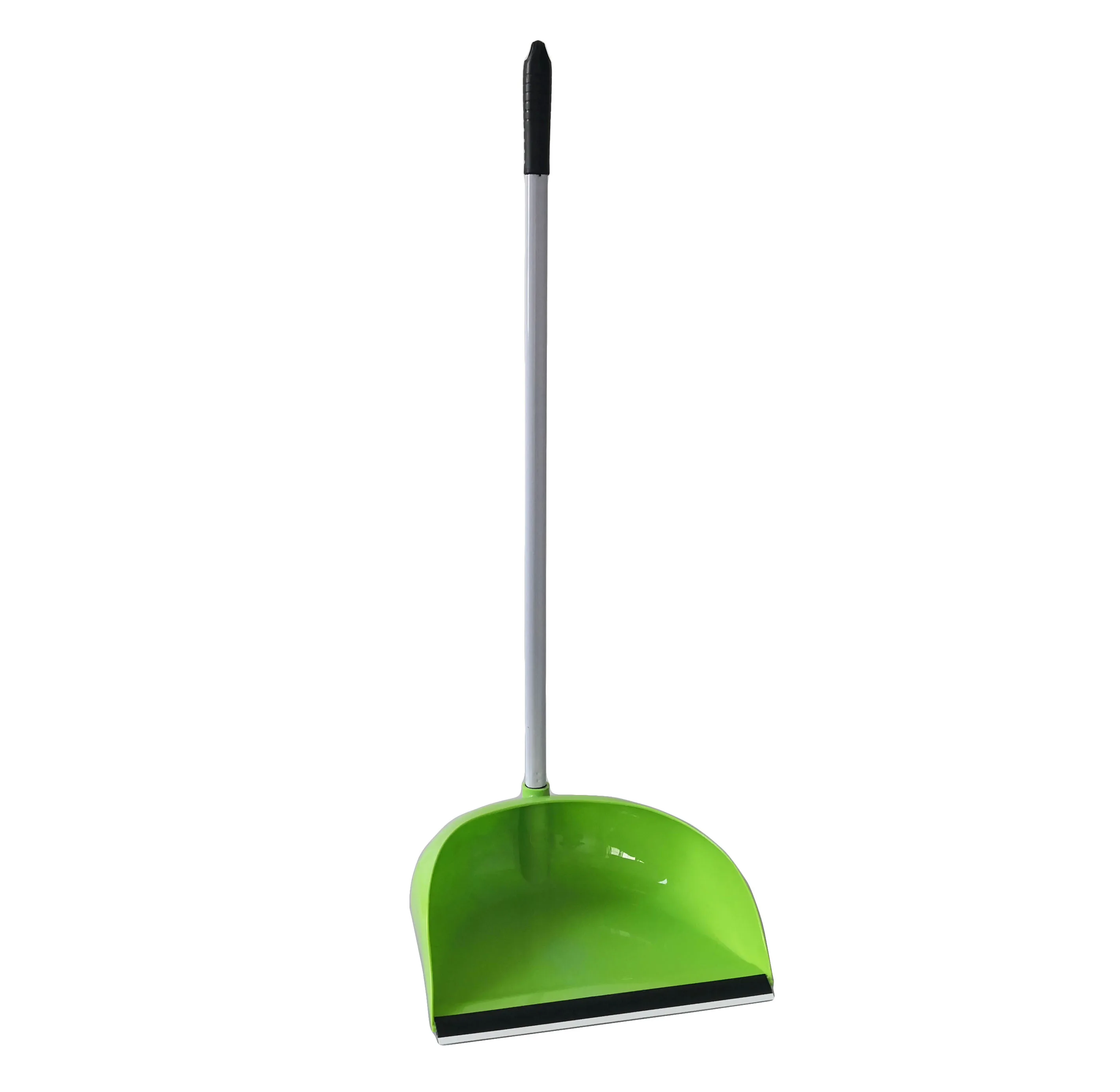 blue and green color long metal handle  plastic dustpan, household plastic shovel,upright pala