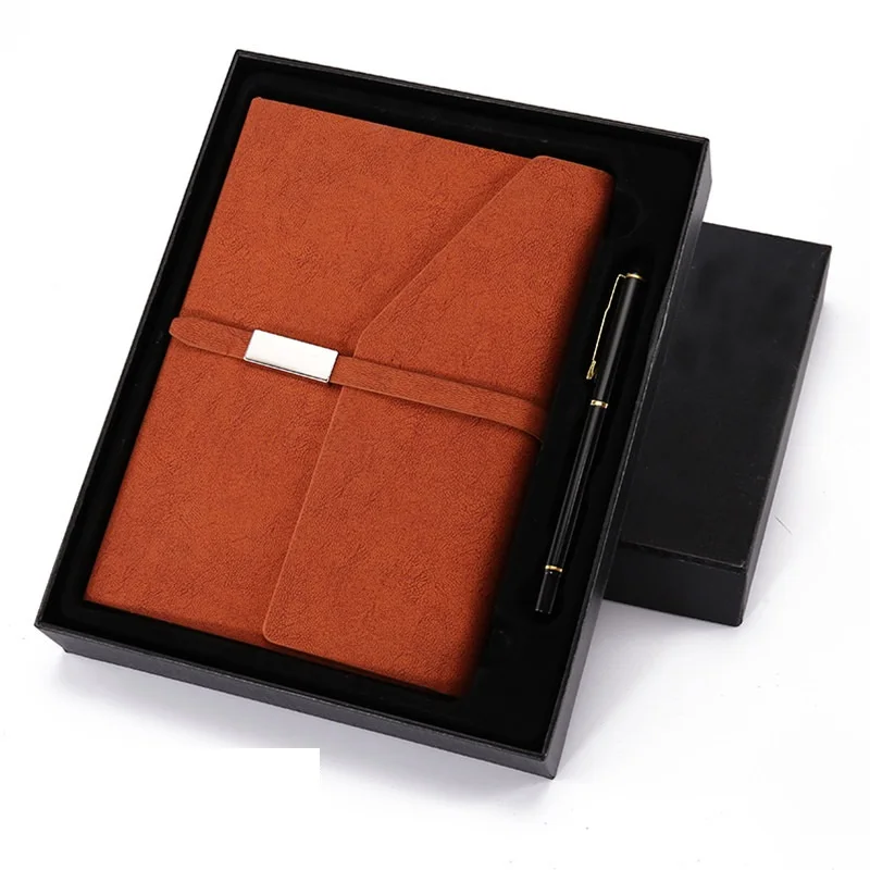 Custom Organizer Diary A5 PU Leather Hardcover Dotted Undated Journal Weekly Monthly Planner Notebook With Gift Box