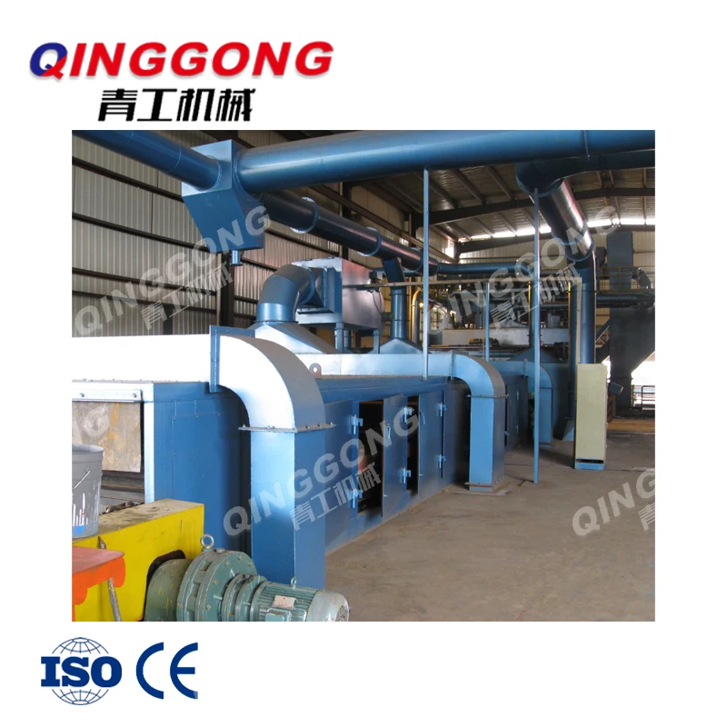 steel beams plate pipes shot blasting machine /painting drying production line