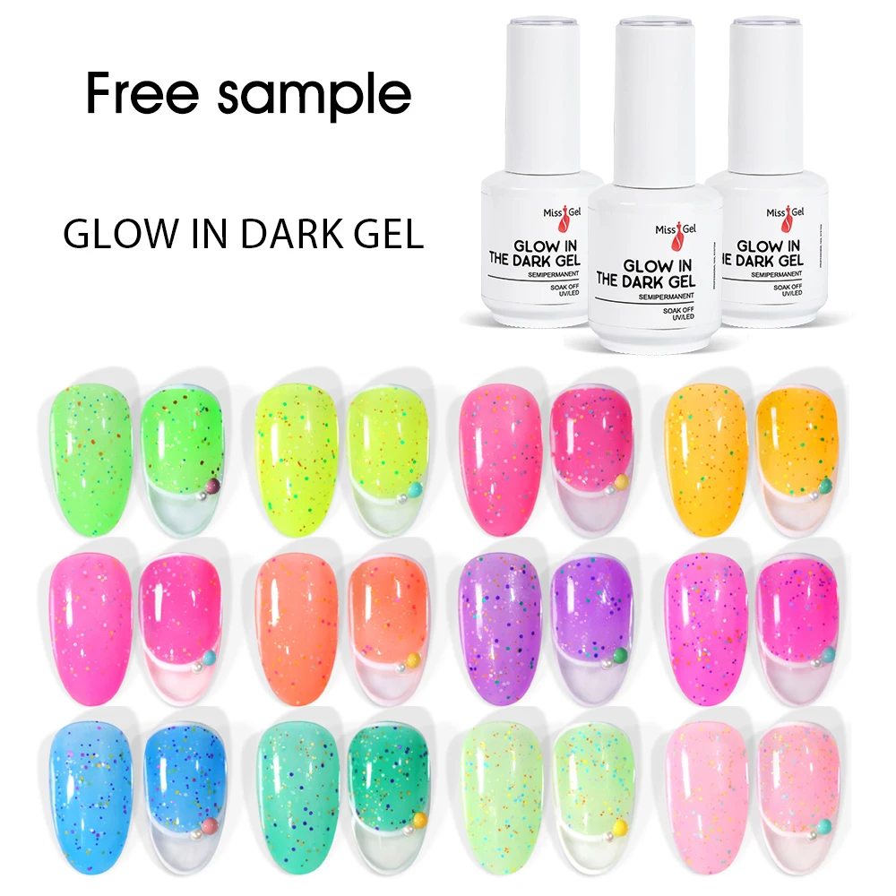 OEM Noctilucent 15ml Esmalte De Unas Vegan Nail Art Gel Uv Ongle Professionnel Private Label Custom Glow in the Dark Nail Polish