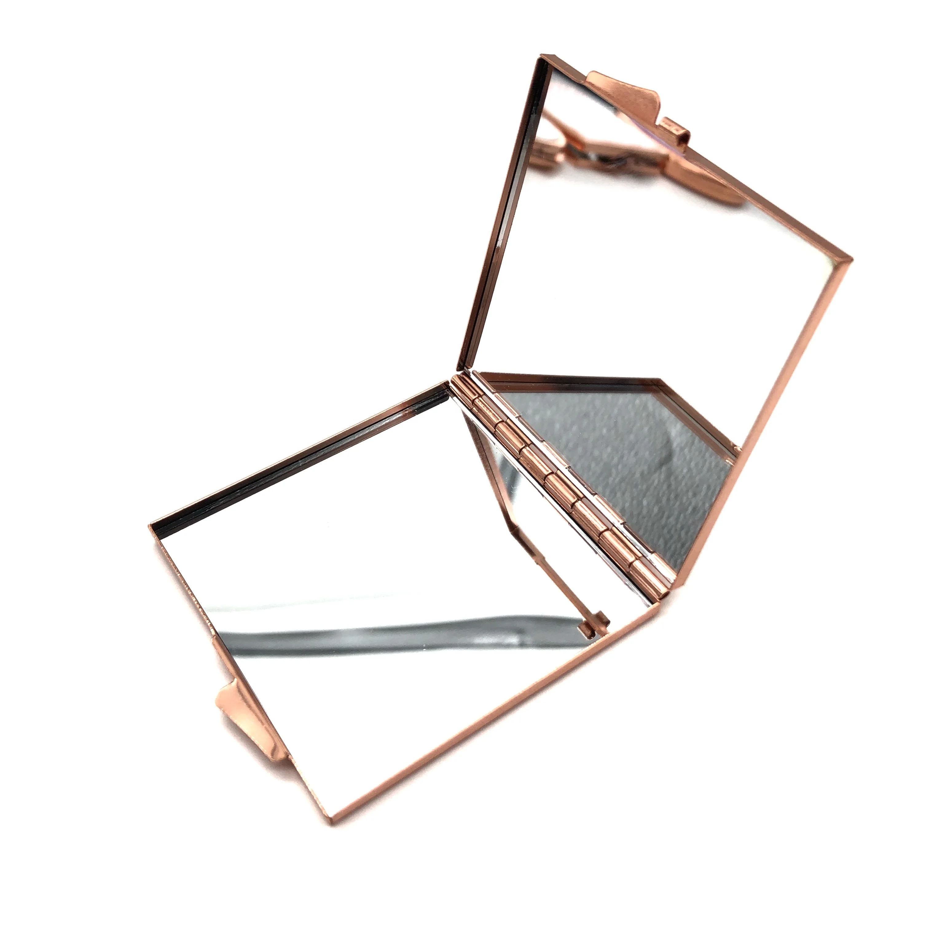 Vanity Crystal Bling Decoration Customized Rose Gold Framed Metal Cosmetic Mirror