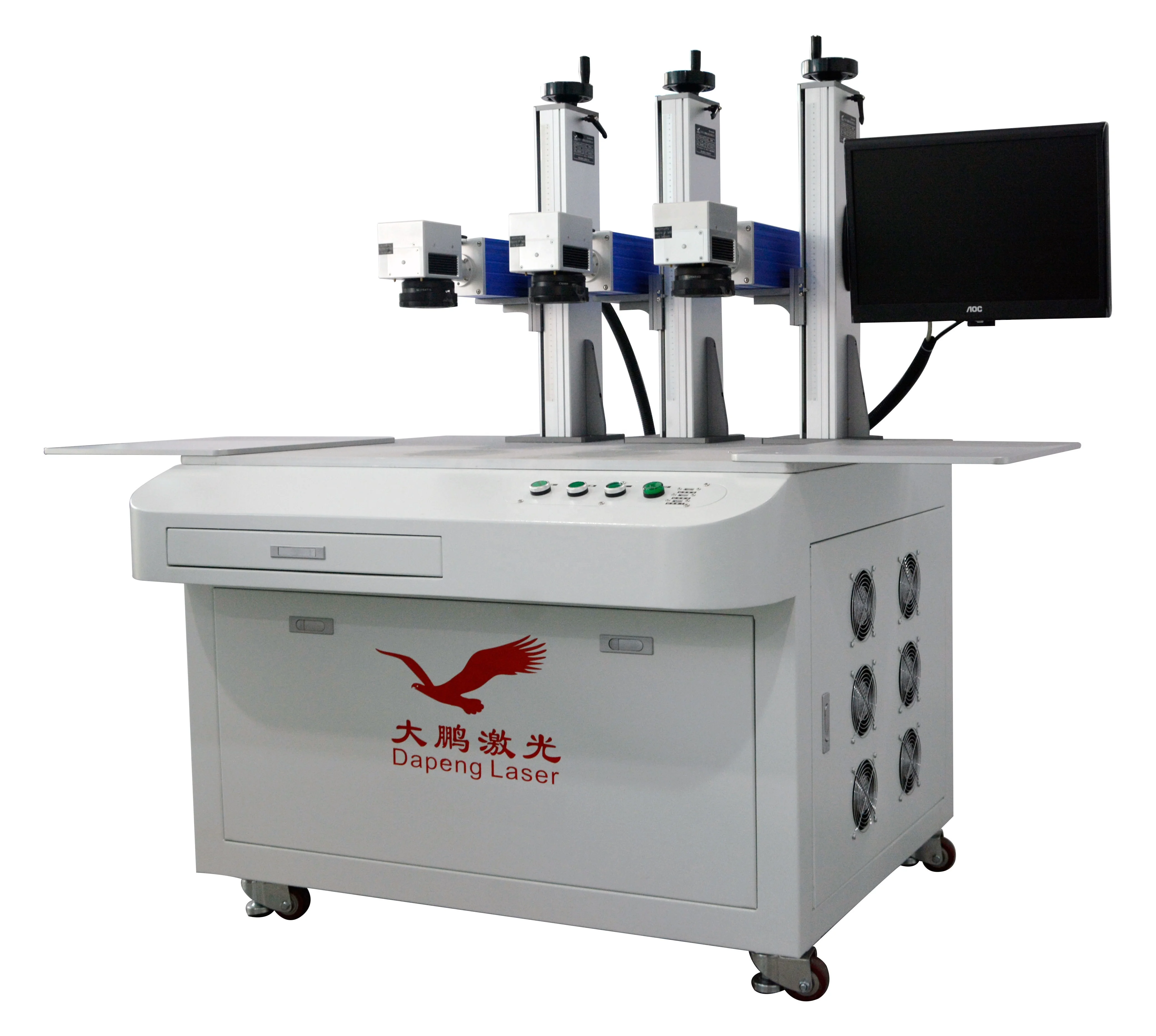 Desktop Fiber Laser Engraving Machine for Metal Three Head Laser Marking Machine
