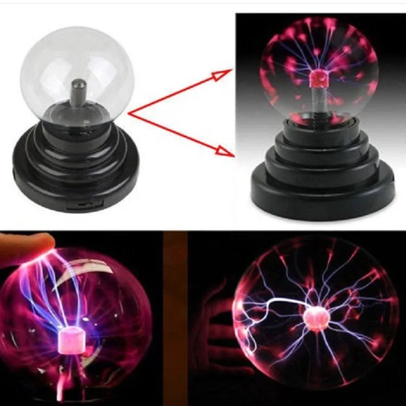 Usb or Battery-powered  Glass Ball  Mini Plasma Tube Lamp Magic Electrostatic Ion Ball  Plasma Lamp Night Light