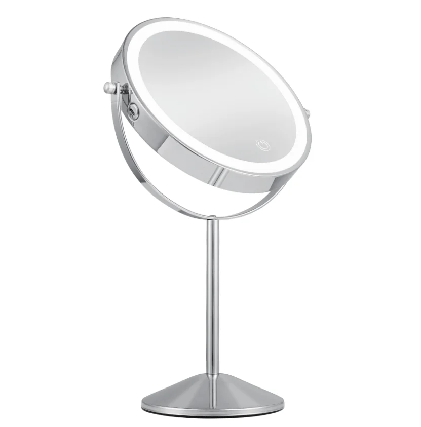 Chrome Framed Silver Color USB Cordless Built-in Rechargeable Battery Operated Bath Mirror