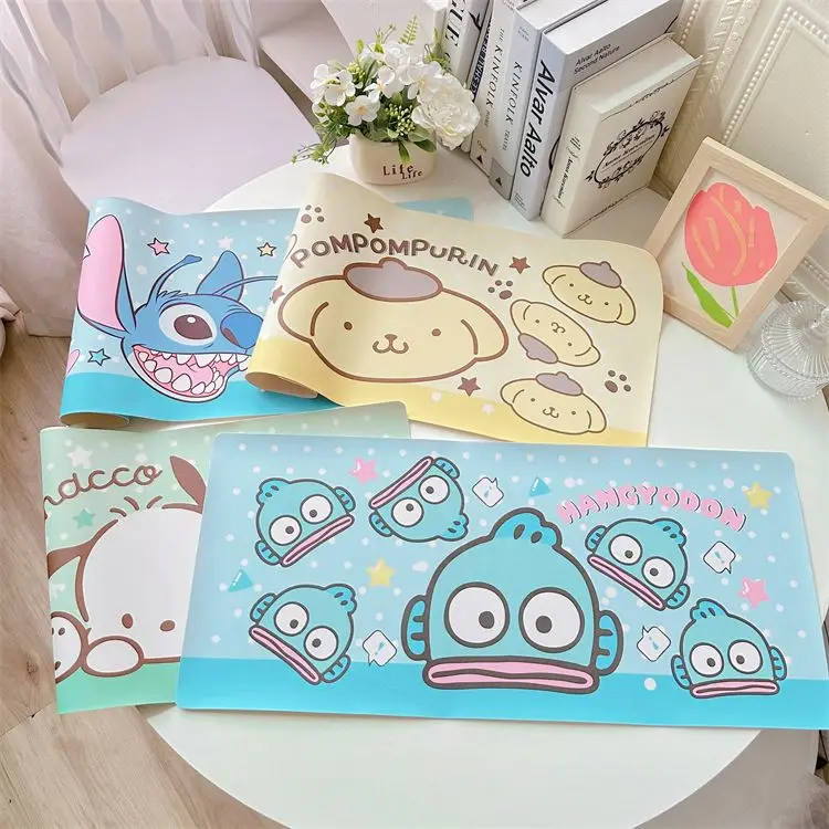 New Sanrion Kitty Melodi Stitch Placemat Heat-insulated Mat Tabletop Desk Mat Cartoon Cute Girly Photo Background Mouse Pad