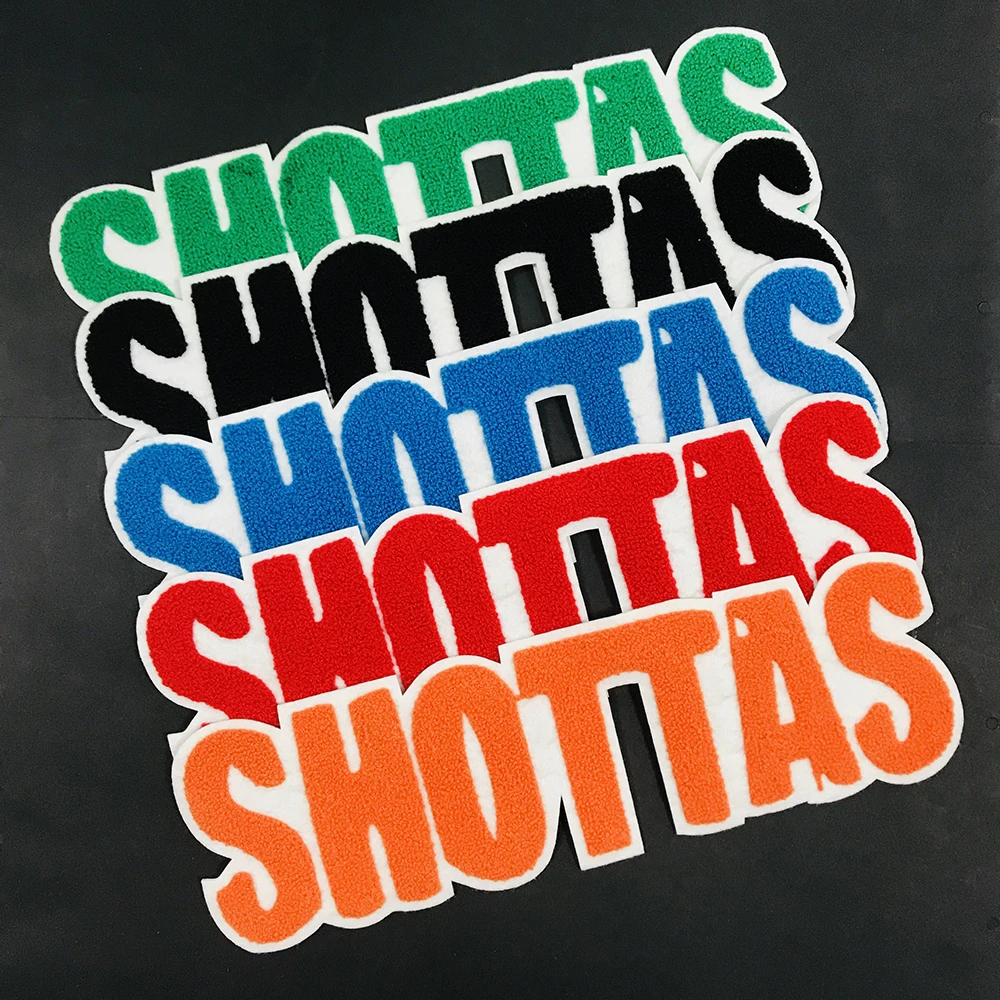 Custom iron on chenille patches letters for jackets