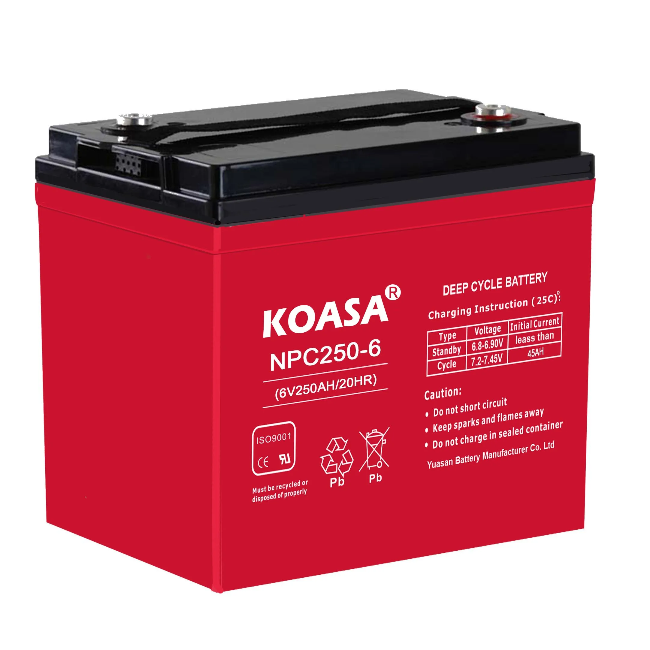 KOASA First Class NPC250-6 UPS Storage Batteries 6V 250AH Solar Battery
