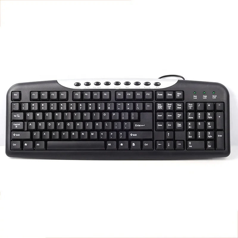 Office Multimedia Keyboard Wired Russian Arabic French Spanish USB 104 Keys PC Desktop Wired Cheap Multimedia Keyboard OEM ODM
