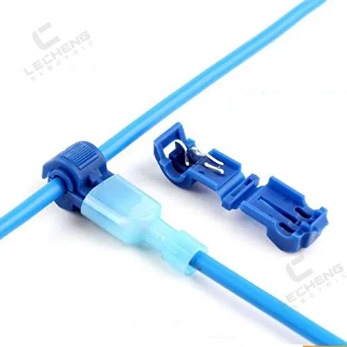 60Pcs/30Pairs 18-14AWG Blue T Tap Wire ConnectorsQuick Splice Wire Connectors