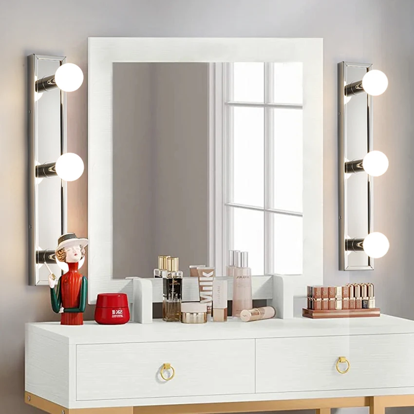 LED Bathroom Vanity Mirror Headlight Moisture-Proof Anti-Fog Lighting Living Room Custom Stainless Steel