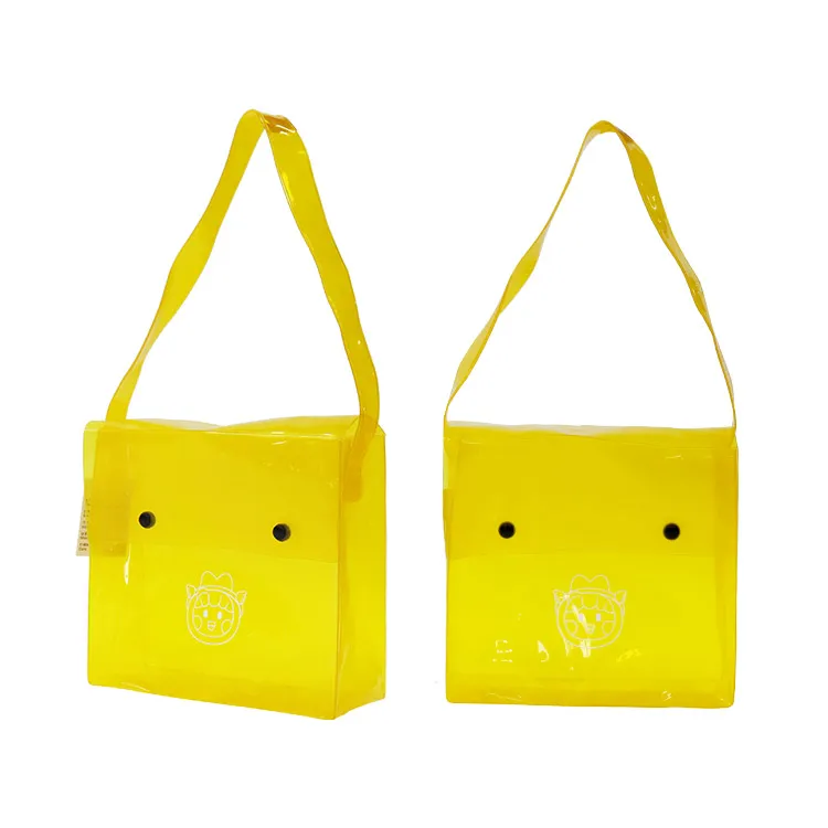 Custom Women Clear Tote Bag Waterproof  Transparent Jelly Bag  Shopper Fashion Shoulder Shopping PVC plastic bag