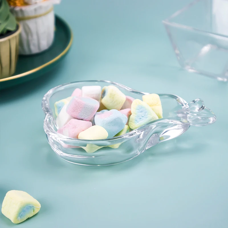 Factory Wholesale Customization Dessert Serving Crystal Clear Glass Dish Plate