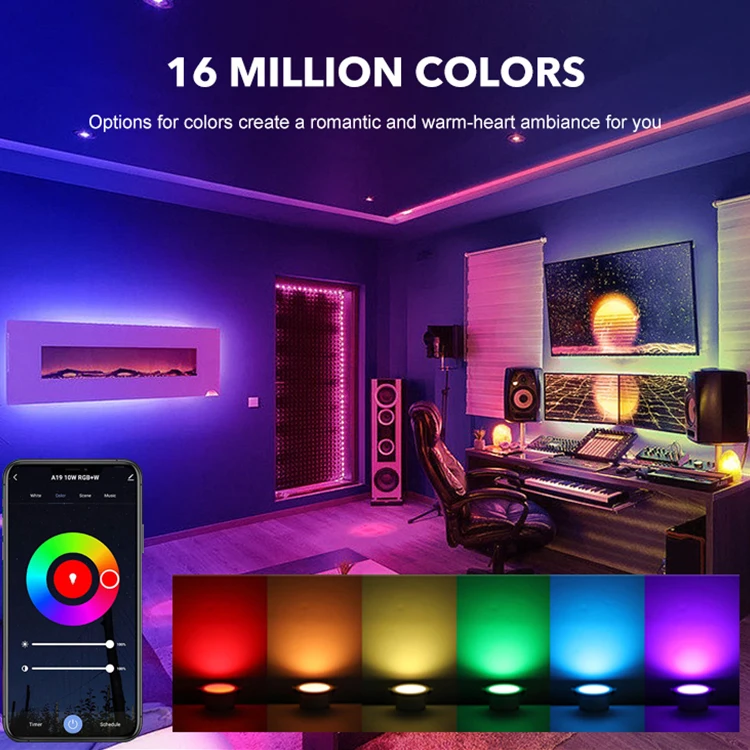Fxpot умный светодиодный светильник Tuya BT групповой контроль затемнения 10 Вт 15 RGB с Google Home Alexa