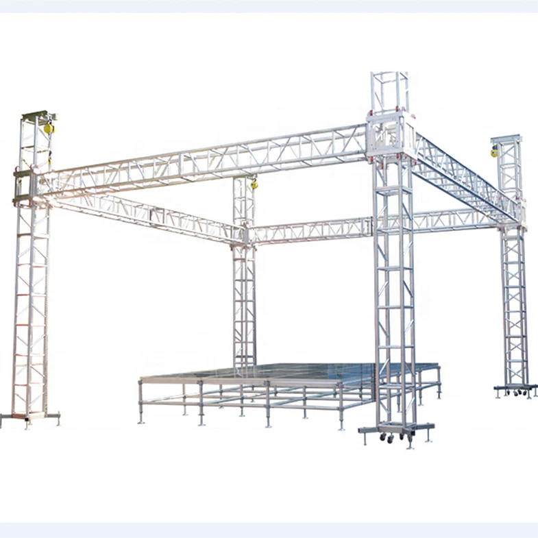 Hot Sale Aluminum  Display DJ Stage Lighting Aluminum Truss System With Lifting Tower And Roof