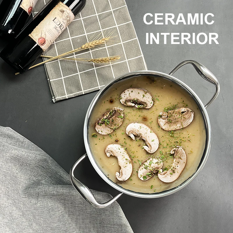 304 Stainless Steel Cookware Sets Ceramic Honeycomb Pot And Pans Premium Nonstick Fried Steak Skillet