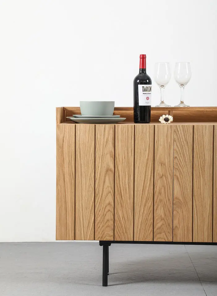 Popular Sale Nordic Home Furniture Cabinets Large Storage Wooden Kitchen Sideboard Buffet Table