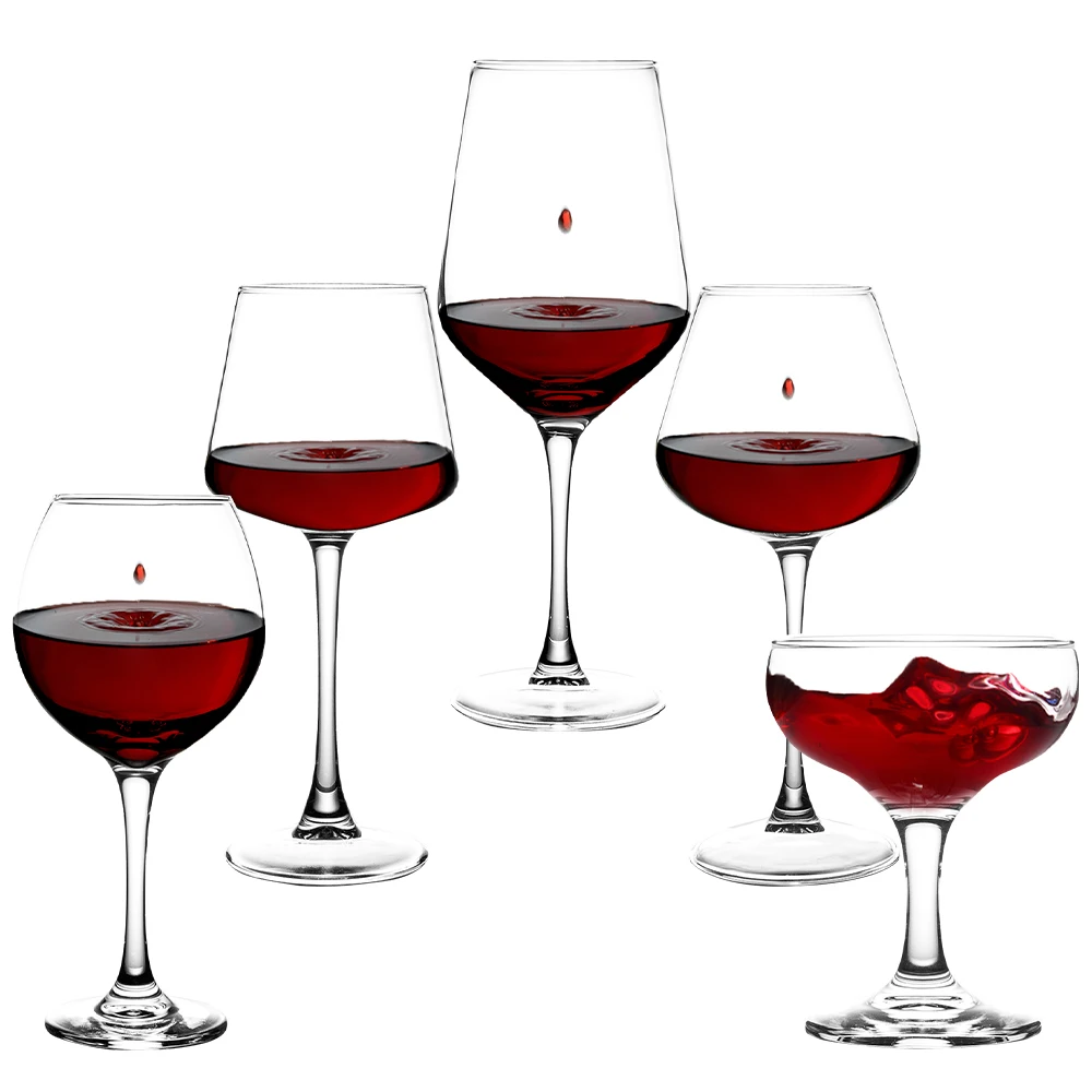 Custom Logo Lead Free Long Stem Clear Red Wine Glass White Red Wine Glasses Goblet For Drinking