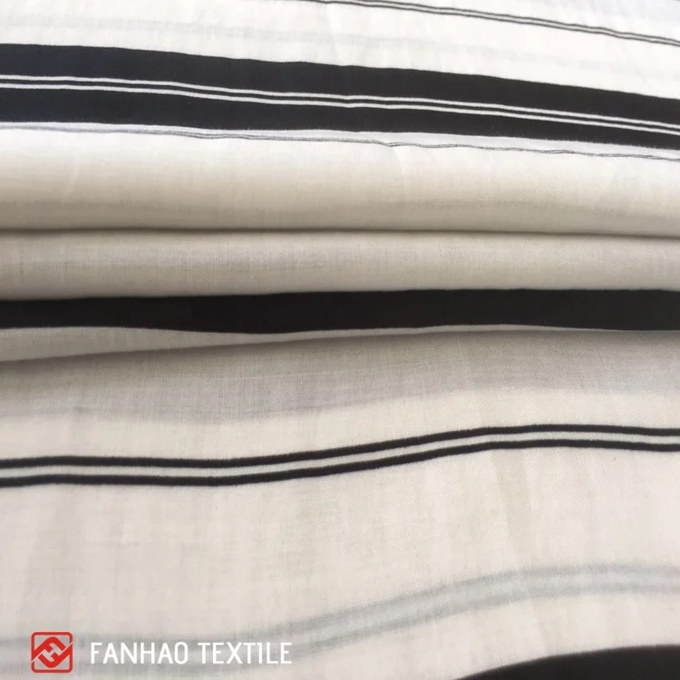 Модная стильная мягкая дышащая полосатая ткань из 100% вискозы для женской одежды