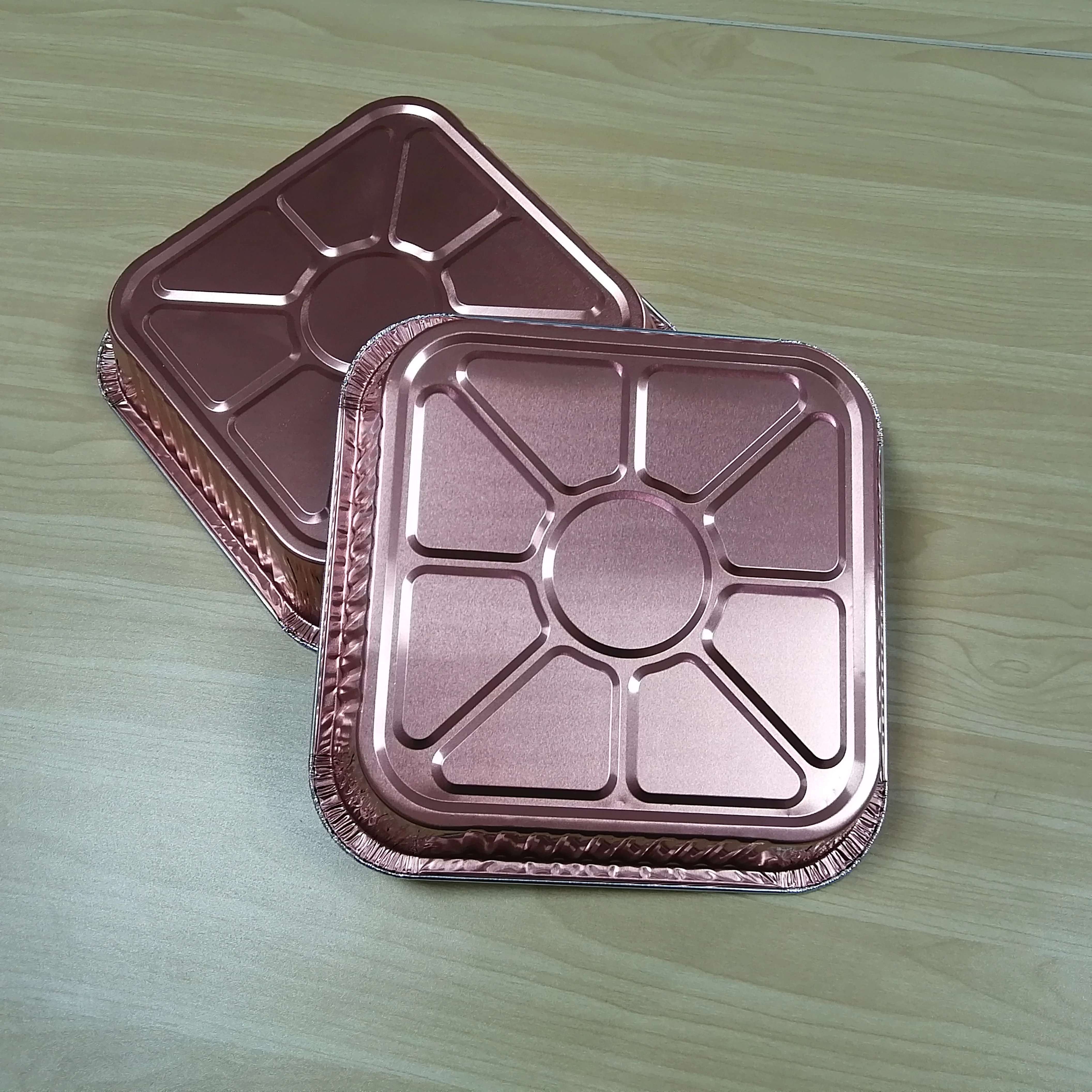 Оптовая цена, сертификация LFGB, одноразовая алюминиевая фольга 8*8 дюймов квадратной формы для замороженных продуктов, контейнер для горячих пищевых продуктов, формы для тортов