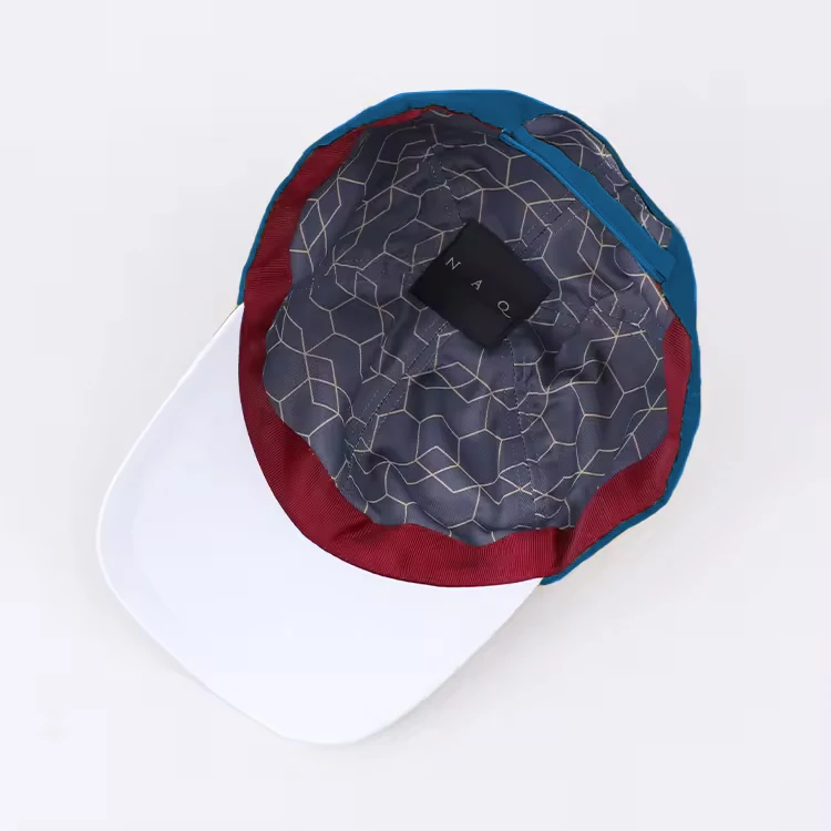 Qianzun Reflective Running Hat Lightweight Dark Blue Waterproof 6 Panel Polyester Baseball Hat