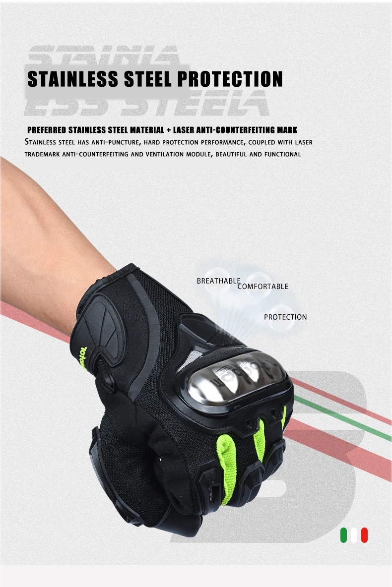 Stainless Steel Fist Surface Protective Shell Gloves Motorcycle Racing Knuckle Protect Motorbike Motocross Sports Gear gloves