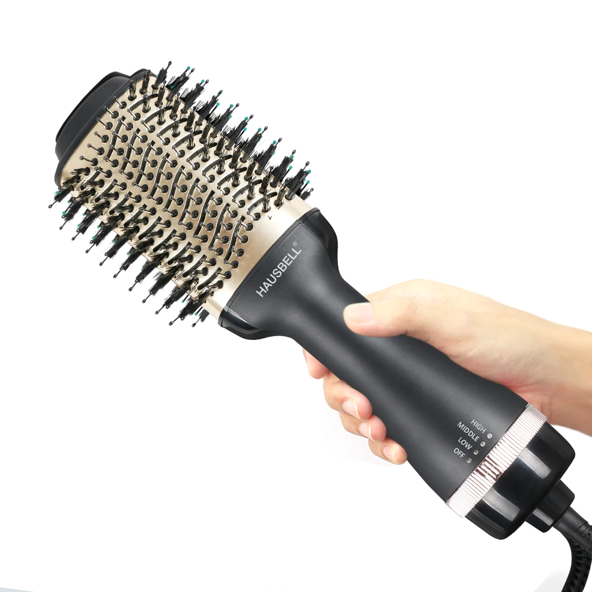 2 In 1 One-Step Hot Air Brush Electric Hot Hair Comb Blower With 2pcs Interchangeable Brush Head Hair Dryer Straightener