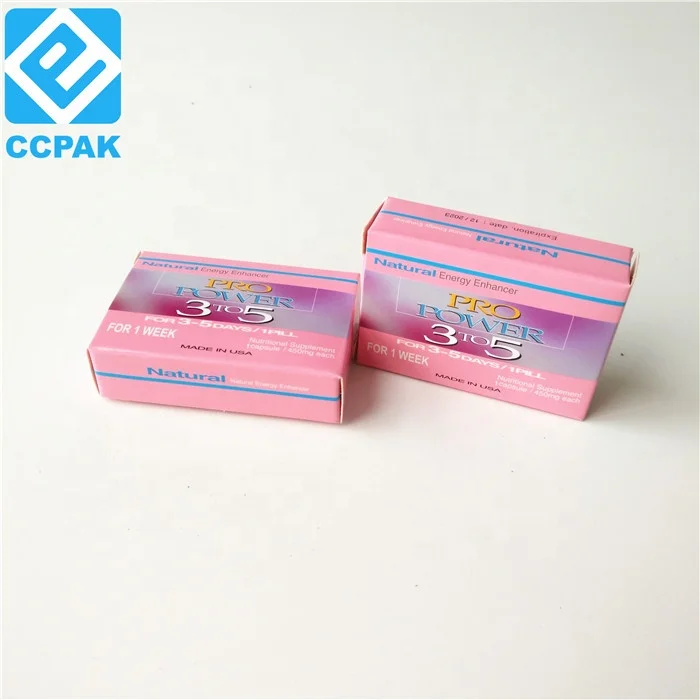 Custom LOGO Paper Display Box for Male Enhancement Drink Bottle Packaging With Adhesive Sticker Label