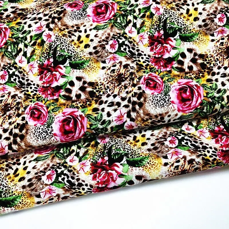 Hot Sale Cotton Diy Clothing Fabric Multicolor Hand Made Printing Fabric Garden Flower Poplin 100% Cotton Fabric