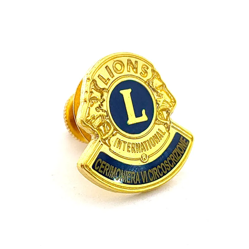 Lions Club Badge Custom Hard Enamel Pin Customixedlapel Pins Company