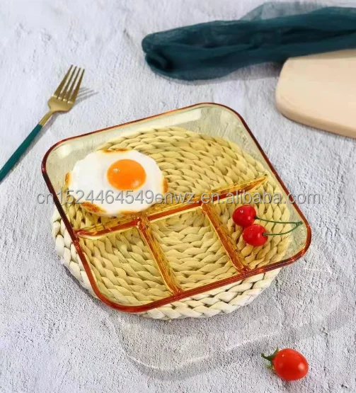 new design glass plate salad bowl  fruit and vegetables Glass for dessert