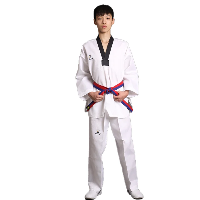 High Quality Durable Taekwondo Uniform WTF Korea Dobok Fabric Unisex Martial Art Training Gear Cheap Sports taekwondo uniform
