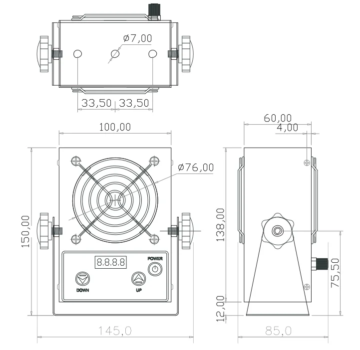 Direct Manufacturer High Durability Desktop Ionizer Blower Esd Static-Eliminating Blower