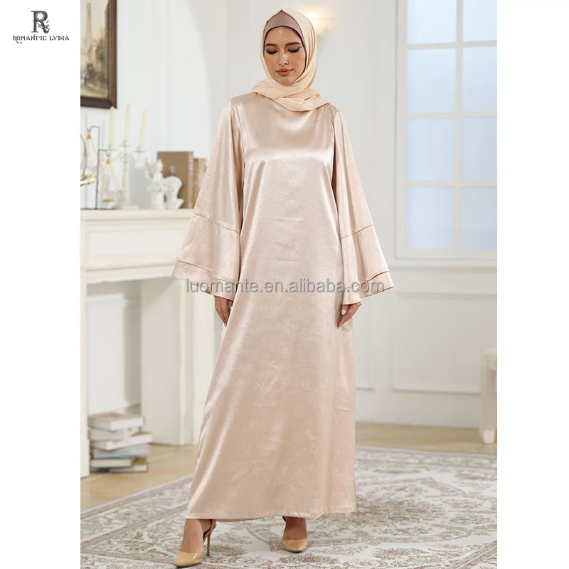 Clothing Factory Custom Islamic Muslim long dress casual modest satin dresses turkey