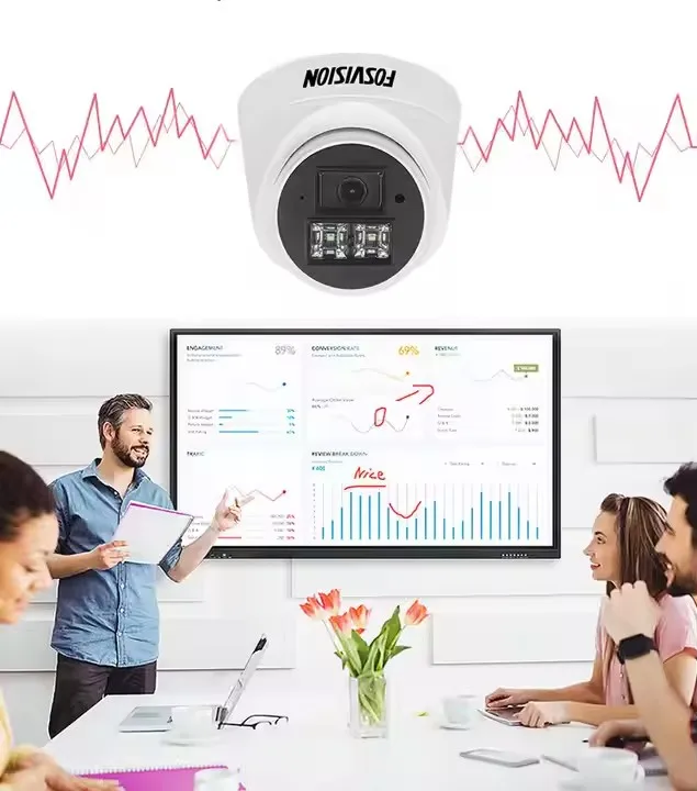 fosvision 8ch POE NVR KIT 5MP color vu IP Camera Smart full color with Audio CCTV Camera  systems home security 4HDD