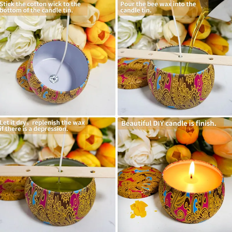 Scented candle diy set luxury cup shape lavender lemon ocean rose vegetable essential oil soy wax handmade fragrance candle kit