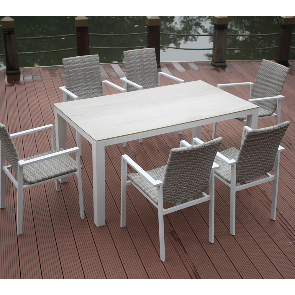 Outdoor dining for Hotel Bistro Commercial Restaurant And Cafe 9 Piece 8 People Black Stackable Cross outdoor dining