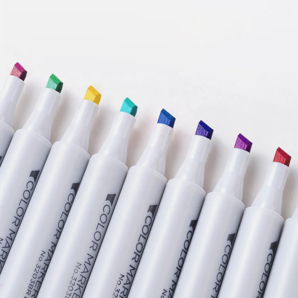 Permanent 128-Color Double Point Tip Set Alcohol-Based Art Markers with Paint Sharpie Marker Pen in a Convenient Box