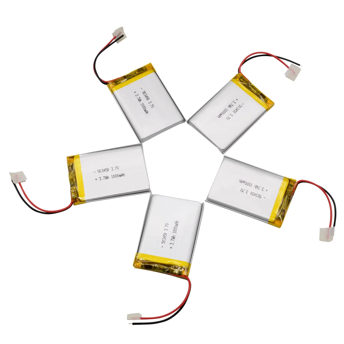 
3.7v Rechargeable Lithium Polymer Battery Standard Model 503450 703450 High Capacity 12 Months,3months-1year 1000mah 38g CN;GUA 